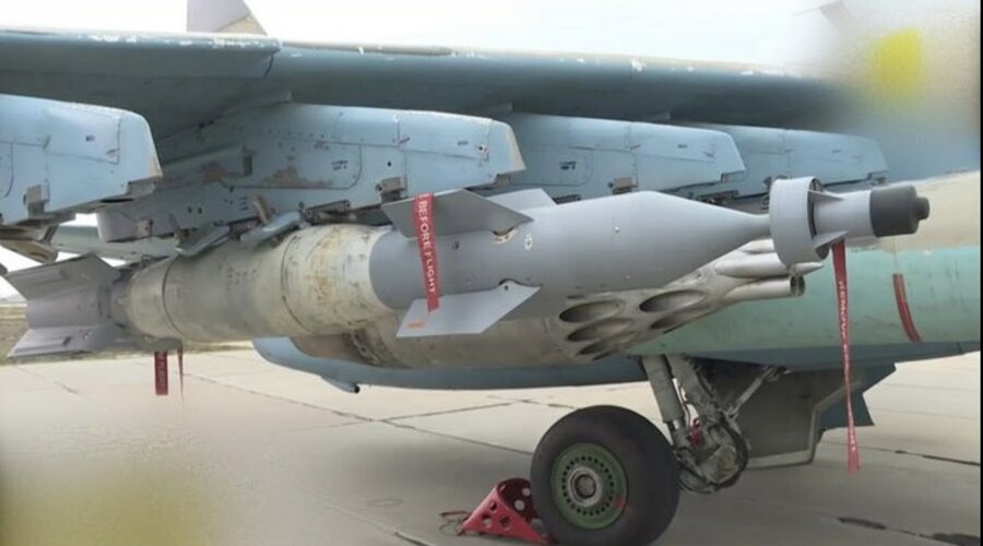 Ukraine has successfully mounted Paveway II guided bombs on their Su-25s.jpg