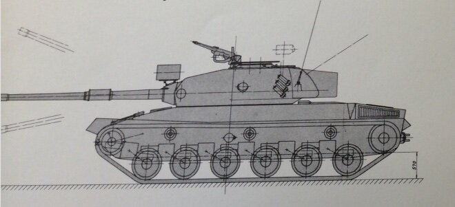 Panzer 74, a Swiss Cold War heavy tank prototype with hydropneumatic  suspension and a base top speed of nearly 70 km/h : r/WorldofTanks