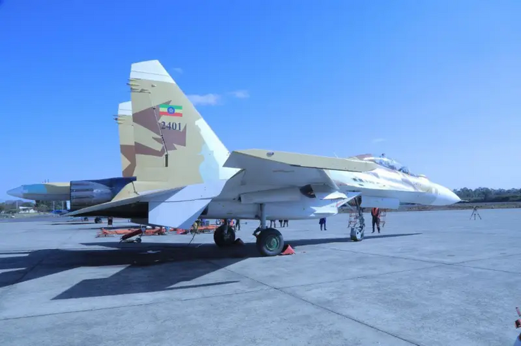 Ethiopian Su-30 (2401) on ground (January 2024.png