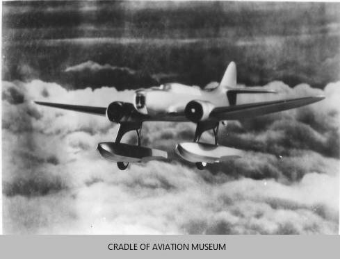 Seversky private amphibian twin concept in flight.jpg