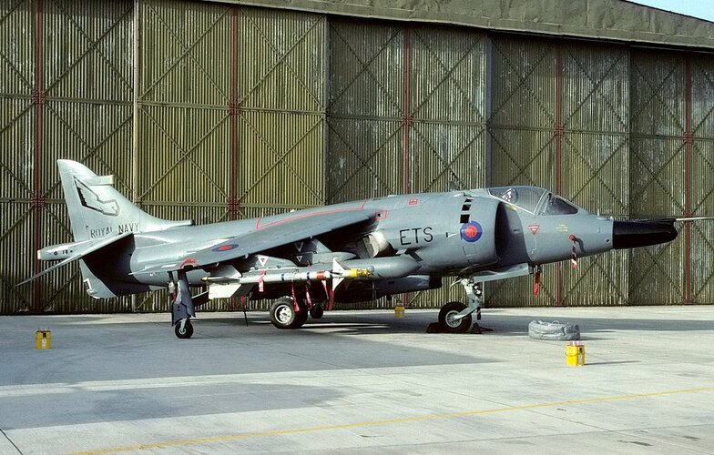 Royal Navy Harrier GR.3 (ETS) on ground.jpg