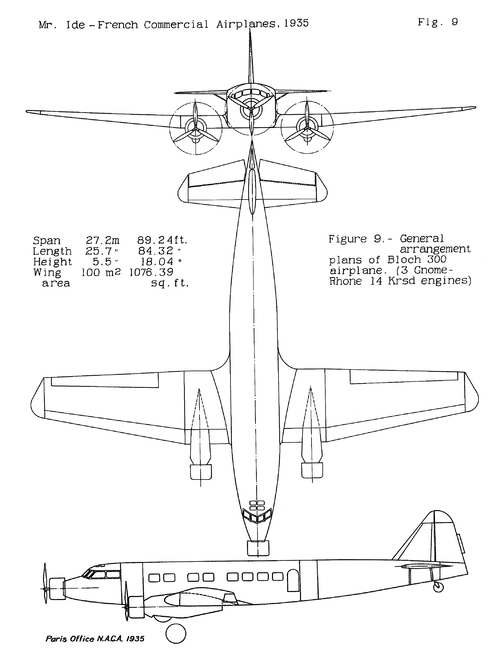 Bloch 300 three-view (from NACA report).gif