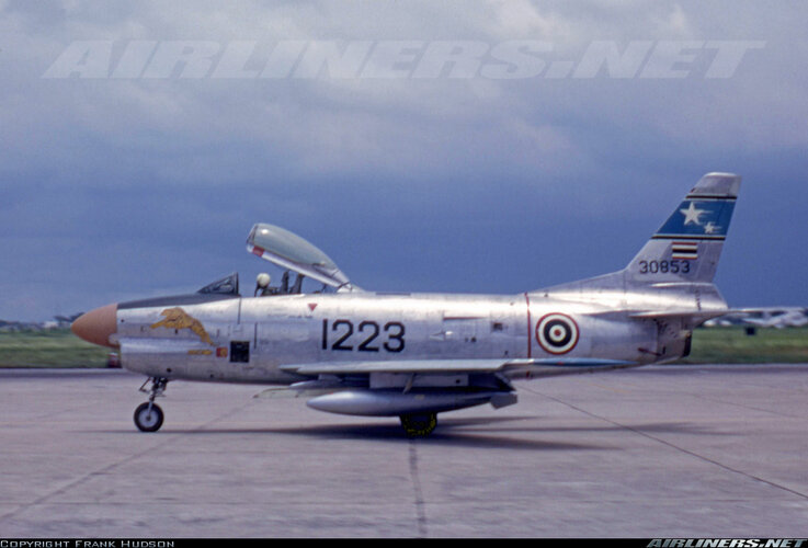 Thai F-86L (KH17K-8-06, 201-297, 1223-30853) at Bangkok Int'l (August 1966).jpg