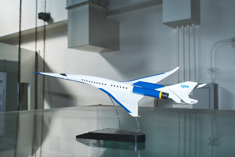 Concept model of a small supersonic passenger aircraft being researched and developed by JAXA;...jpg