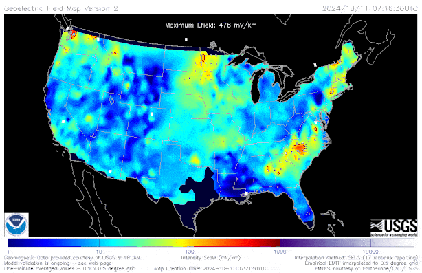 Geoelectric Field During 10-10-2024 CME reduced.gif