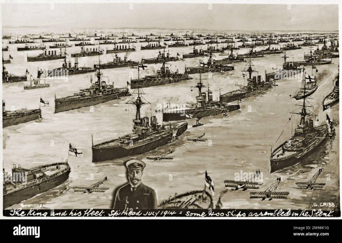 the-king-and-his-fleet-spithead-july-1914-some-400-ships-assembled-in-the-solent-2M98K1G.jpg