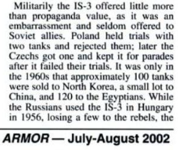 Armor, Volume 111, Issue 4, Page 28 Snippet.png Armor, Volume 111, Issue 4, Page 28 Snippet.png