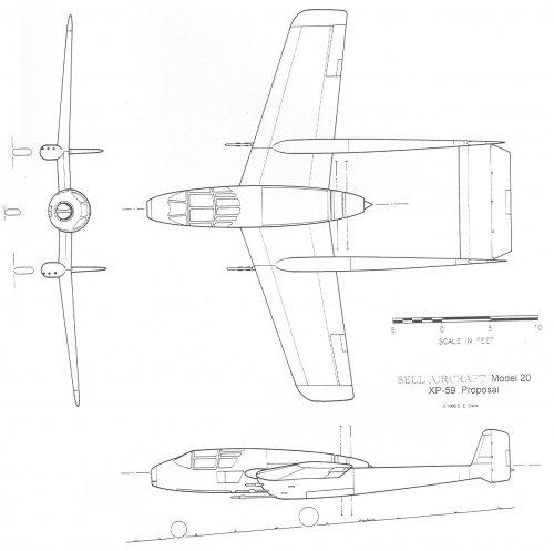 Bell Aircraft's twin-boom fighter projects (XP-52, XP-59, etc ...