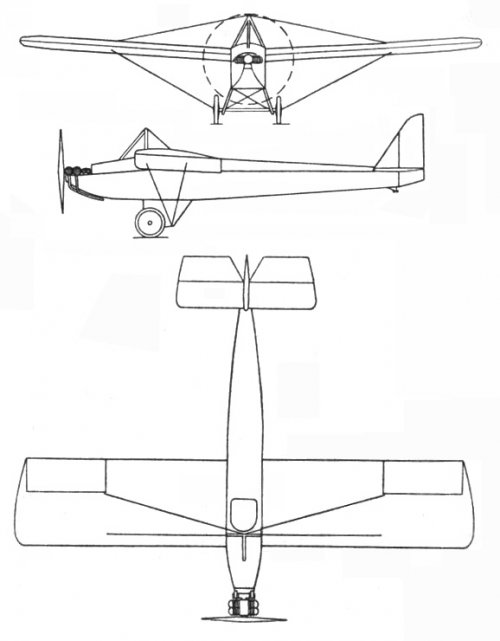F 451 Moustique (3-view), L'Aerophile 1938-02.jpg