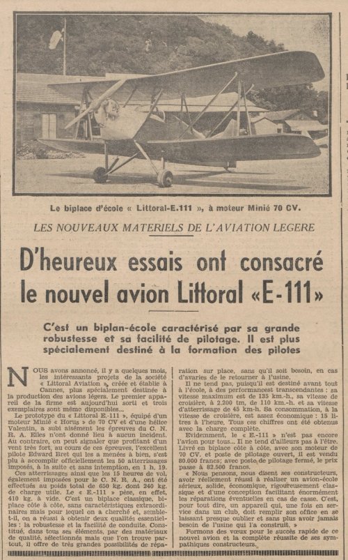 Littoral E-111, Les Ailes 1939-08-31.jpg