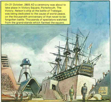 Space Wars-Facts and Fictions - Space Cadet (HMS Victory on her plinth.).png