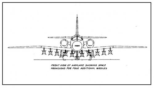 Front-view drawing of Vought V-434 'Missileer' showing the designs ability.JPG