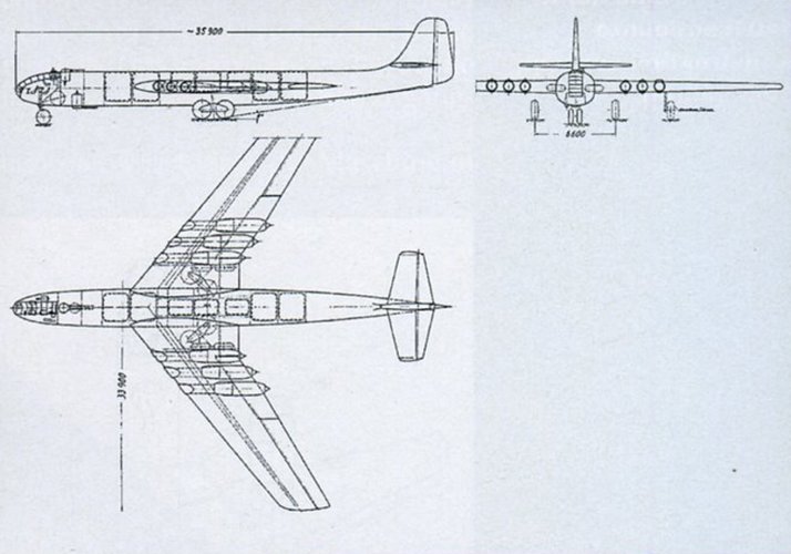 A three-view diagram of the EF 132 B heavy bomber project..jpg