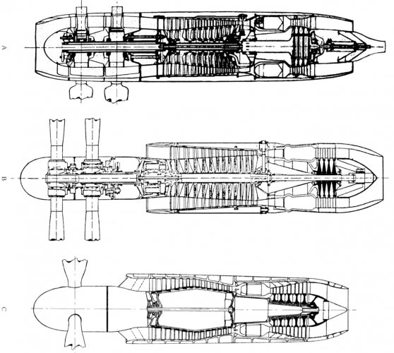 Extrapolated from the BMW 018, the BMW 028 turboprop. Calculations were performed to fit two o...jpg