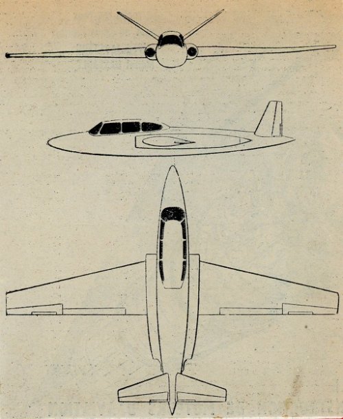 Fouga CM.191 early drawing 1956 (PhR).jpg