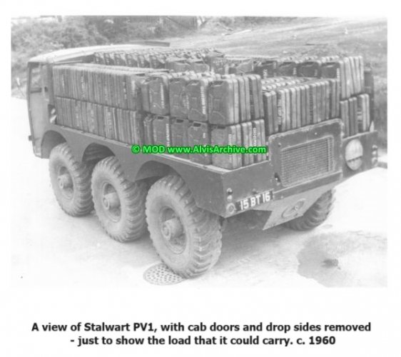32 W600 7A #2094#C#4 PV1 © Alvis MOD door and all sides removed Full load jerry cans View rear...jpg
