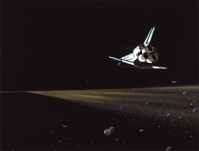Space Shuttle amidst Saturn's Rings (April Lawton).jpg