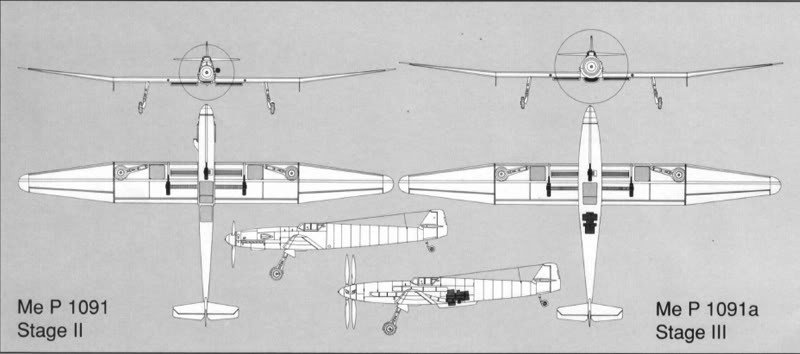 Three views of the P.1091 project with two different stages or Stuffe.jpg