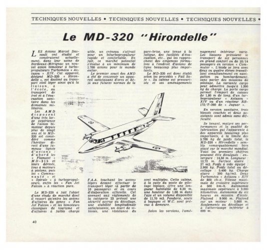 Avions Marcel Dassault MD-320 Hirondelle artist's impression - Aviation Magazine International...jpg