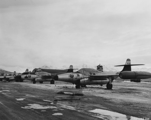 F-89s at Elmendorf, Flightline on18 May 1955.jpg