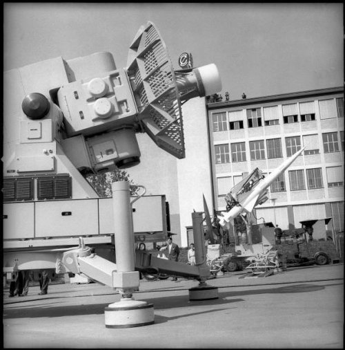 Contraves air defense system guided missile Zurich 1958 Old Photo.jpg