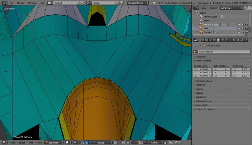 AMCA blender, 18 aug'26, fwd & mid spine blend default, Edit mode, Solid view, front elevated ...jpg