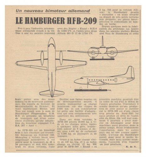 Hamburger HFB-209 - Les  Ailes No. 1,642 - 20th July 1957.......jpg