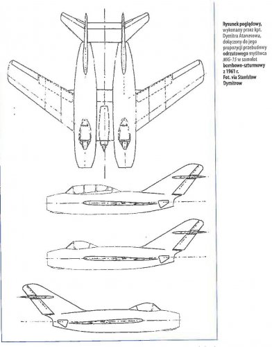 Two-fuselage MiG-15 figther-bomber project (Bulgaria) | Secret Projects ...