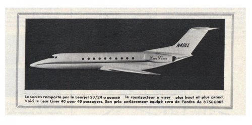 Lear Model 40 Lear Liner - Aviation Magazine International - Numéro 448 - 1 Août 1966.......jpg
