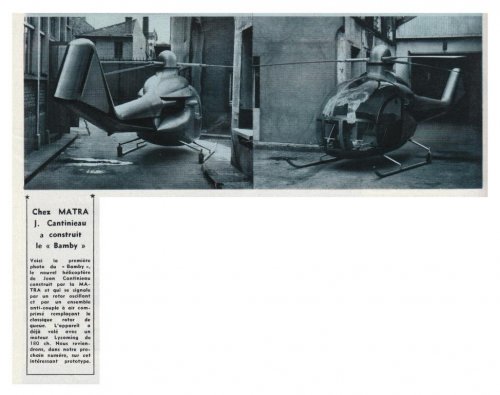 MATRA Cantinieau Bamby helicopter - Aviation Magazine - Numéro 370 - 1 Mai 1963 .......jpg