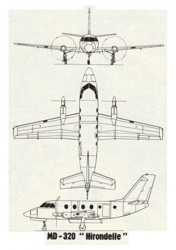 Avions Marcel Dassault MD-320 Hirondelle 3-view - Aviation Magazine International - No.jpg