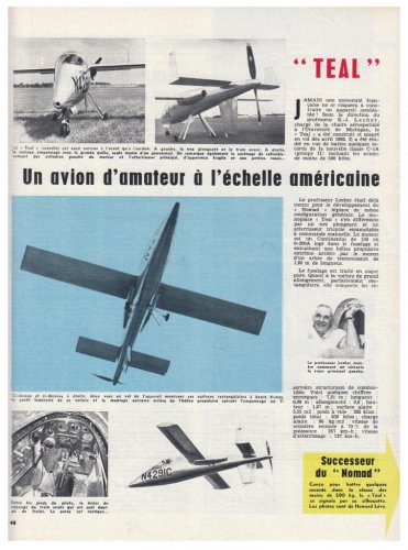 Lesher Teal prototype - Aviation Magazine International - Numéro 439 - 15 Mars 1966.......jpg