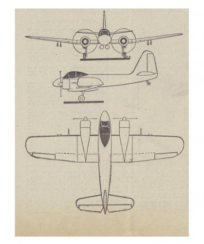 SNCASO Sud-Ouest SO.7100 Dogue 3-view - Les Ailes - No. 1,556 - 26 Novembre 1955.......jpg