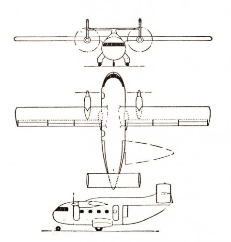 Latécoère Laté-853 cargo aircraft project 3-view - Les Ailes - No. 1,826 - 19 Mai 1961.......jpg