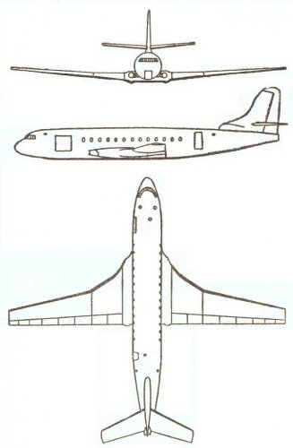 Bréguet Br.978A jet airliner project 3-view - Les Ailes - No. 1,406 - 17 Janvier 1953.......jpg