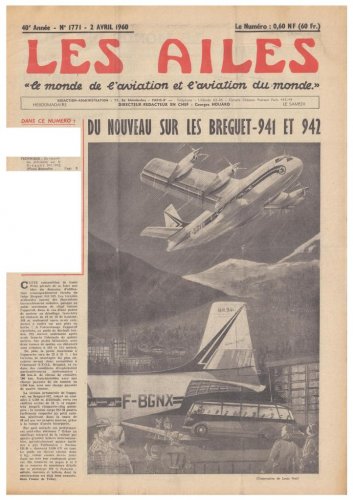 Bréguet Br.941 & Br.942 project - Les Ailes - No. 1,771 - 2 Avril 1960 1.......jpg