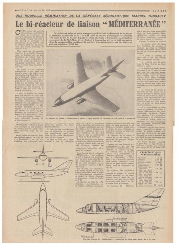 Avions Marcel Dassault Méditerranée project - Les Ailes - No. 1,676 - 12 Avril 1958.......jpg