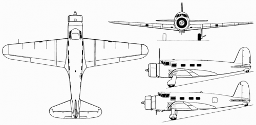vultee v-1 3-view.png