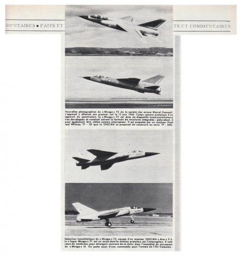 Avions Marcel Dassault Mirage F2 & F1 prototypes - Aviation Magazine International - No.jpg