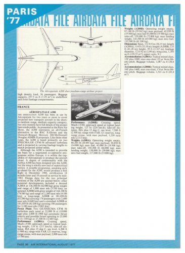 Aérospatiale A200A & A200B projects - Air International - August 1977.......jpg