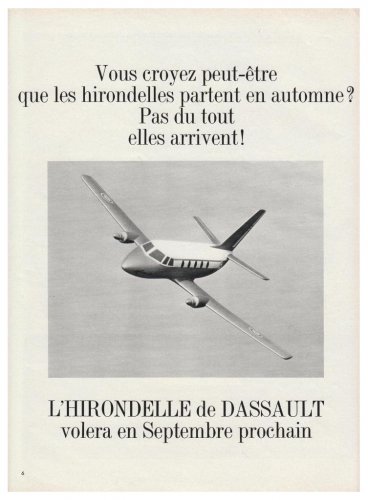 Avions Marcel Dassault MD-320 Hirondelle advertisement - Aviation Magazine International - No.jpg