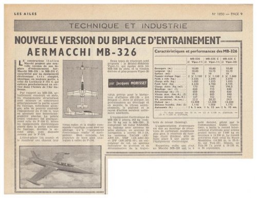 Aermacchi MB-326C jet trainer project - Les Ailes - No. 1,850 - 3 Novembre 1961.......jpg