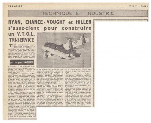 Vought-Hiller-Ryan VTOL project - Les Ailes - No 1,849 - 27 Octobre 1961.......jpg