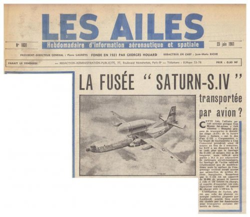 Douglas C-133 Saturn S-1 & S-IV-carrier project - Les Ailes - No. 1,831 - 23 Juin 1961.......jpg