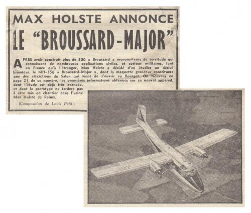 Max Holste MH-350 Broussard-Major project - Les Ailes No, 1,827 - 26 Mai 1961 1.......jpg
