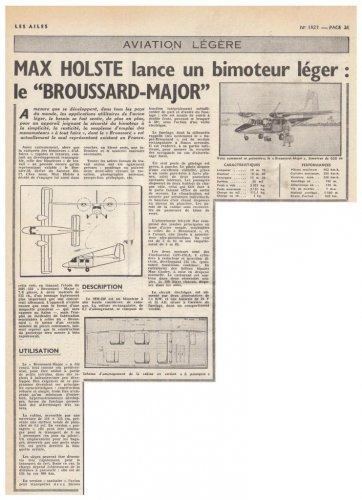 Max Holste MH-350 Broussard-Major project - Les Ailes No, 1,827 - 26 Mai 1961 2.......jpg