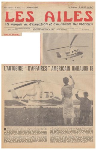 Umbaugh 18 autogiro prototype - Les Ailes - No. 1,793 - 1 Octobre 1960 1.......jpg