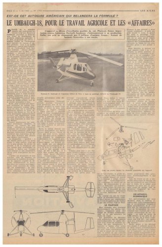Umbaugh 18 autogiro prototype - Les Ailes - No. 1,793 - 1 Octobre 1960 2.......jpg