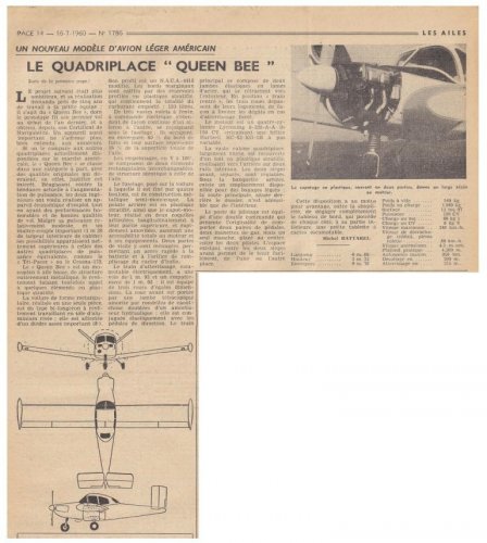 Bee Aviation Associates or Beecraft Queen Bee light aircraft prototype - Les Ailes - No.jpg