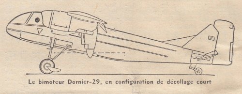 Dornier Do-29 V1 STOL light aircraft prototype side-elevation drawing - Les Ailes - No.jpg